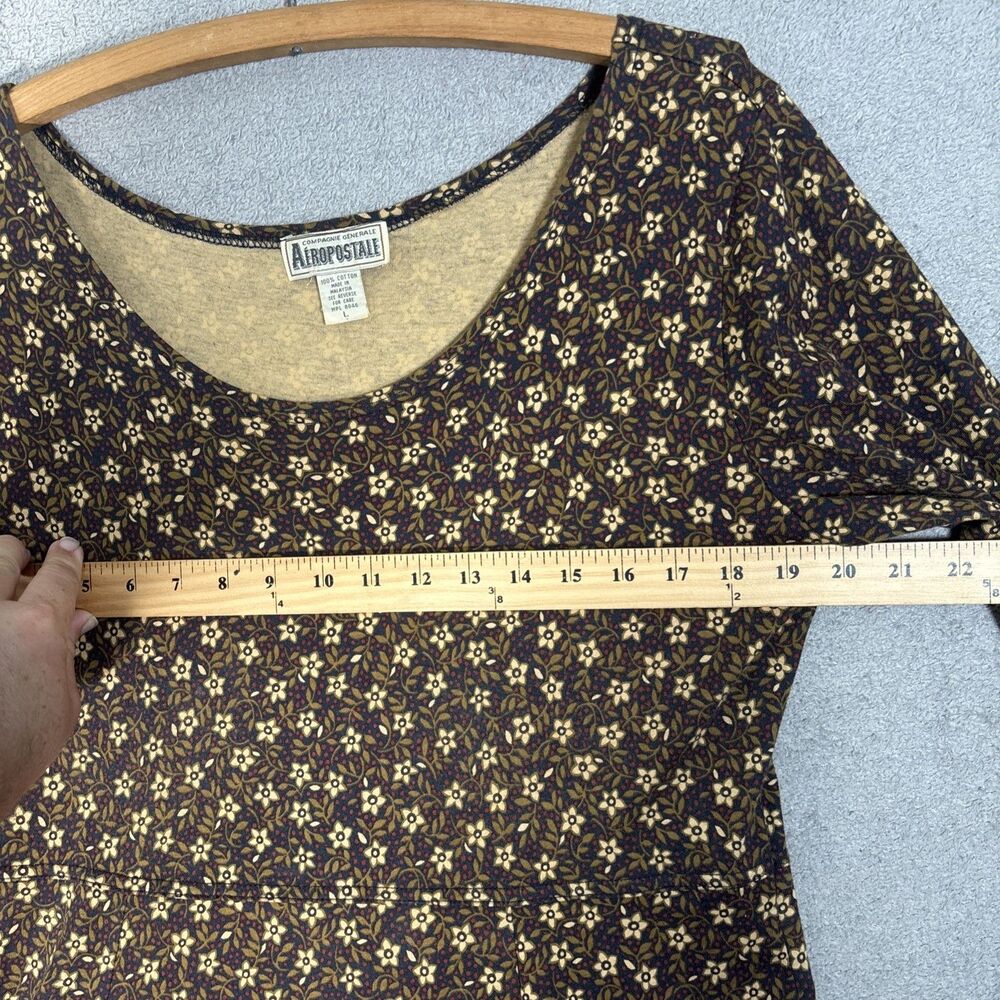 Vintage Aeropostale Womens Maxi Dress L Cotton Cottagecore Goblincore Grunge Y2K - Picture 4 of 13